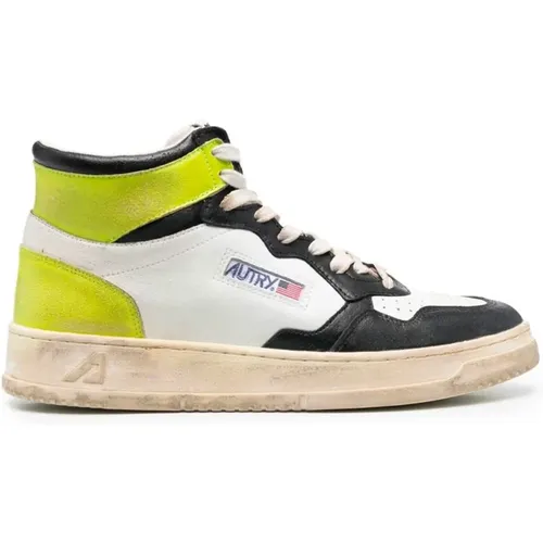 Vintage Leather High Top Sneakers , male, Sizes: 10 UK - Autry - Modalova