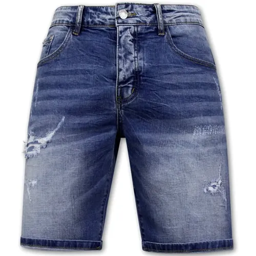 Herrenhose aus Stretchgewebe - Jeansshorts - Blau , Herren, Größe: W28 - Enos - Modalova