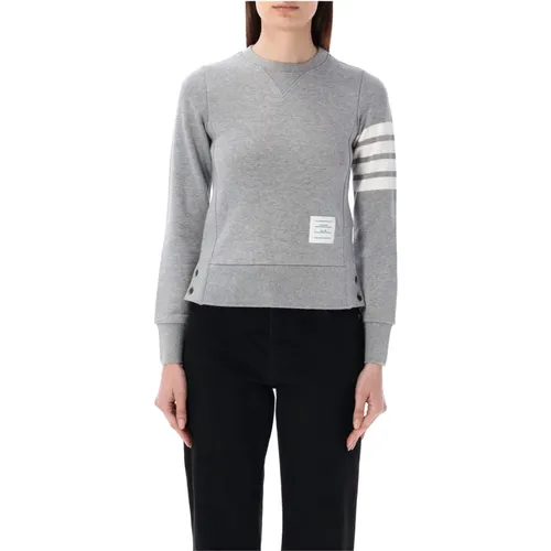 Light Grey Crewneck Knitwear , female, Sizes: XS, S - Thom Browne - Modalova