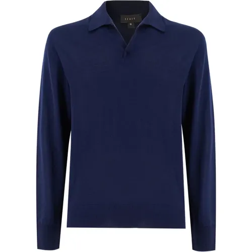 Navy Long Sleeve Polo Shirt , male, Sizes: 2XL - Sease - Modalova