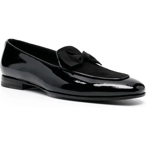 Loafer Lackschleife - 45, Schwarz , Herren, Größe: 42 EU - Tagliatore - Modalova