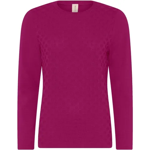 Dotted Structure Pullover Blouse Amethyst , female, Sizes: S, XL, M, 2XL, L - Skovhuus - Modalova