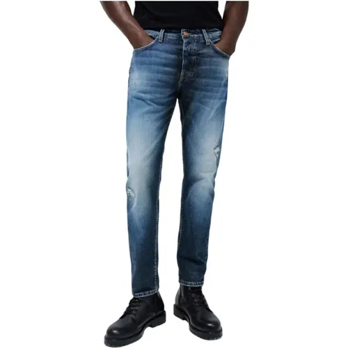 Vintage Slim Fit Jeans mit Knopfleiste , Herren, Größe: W31 L30 - Salsa - Modalova