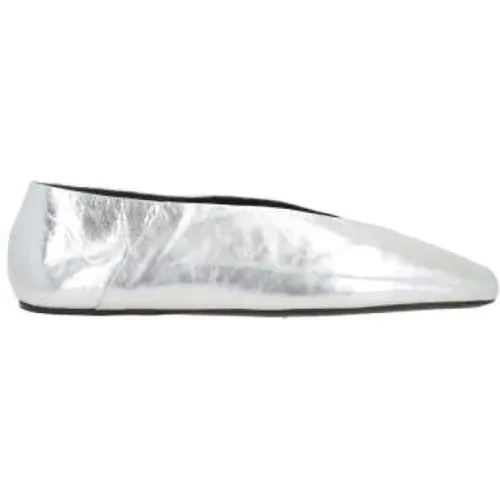 Silver Flat Shoes Ballerina Style , female, Sizes: 6 UK, 4 1/2 UK, 4 UK, 7 UK, 5 UK, 3 UK, 5 1/2 UK - Jil Sander - Modalova