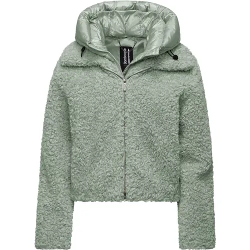 Short Coat in Sherpa Fleece with Hood , female, Sizes: S, L, XL, M, 2XL, XS - BomBoogie - Modalova