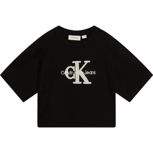 Schwarzes Teddy Monolog T-Shirt - Calvin Klein - Modalova