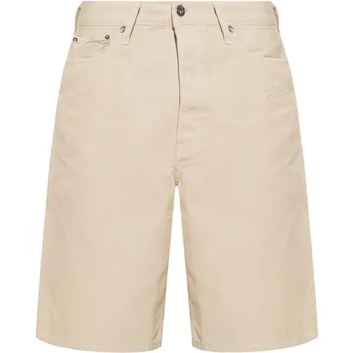 Lässige Shorts , Herren, Größe: M - Off White - Modalova