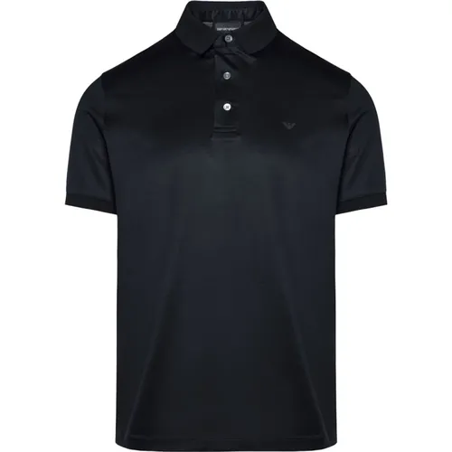 Sophisticated Lyocell/Cotton Polo Shirt , male, Sizes: XL, 2XL, M - Emporio Armani - Modalova