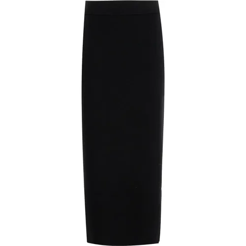 Elegant Ribbed Midi Skirt , female, Sizes: L, M - Fabiana Filippi - Modalova