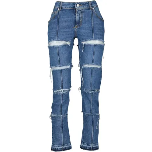 Zerrissene Slim-fit Denim Jeans , Damen, Größe: W26 - alexander mcqueen - Modalova