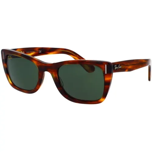 Caribbean Sunglasses Striped Havana Green Lenses , unisex, Sizes: 52 MM - Ray-Ban - Modalova