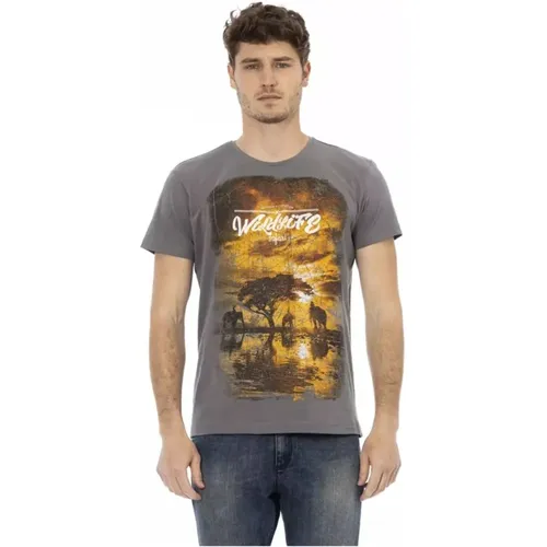 Schickes graues Kurzarm-T-Shirt - Trussardi - Modalova