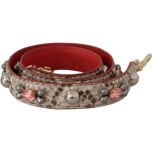 Luxuriöser Python Leder Taschengurt in Beige - Dolce & Gabbana - Modalova
