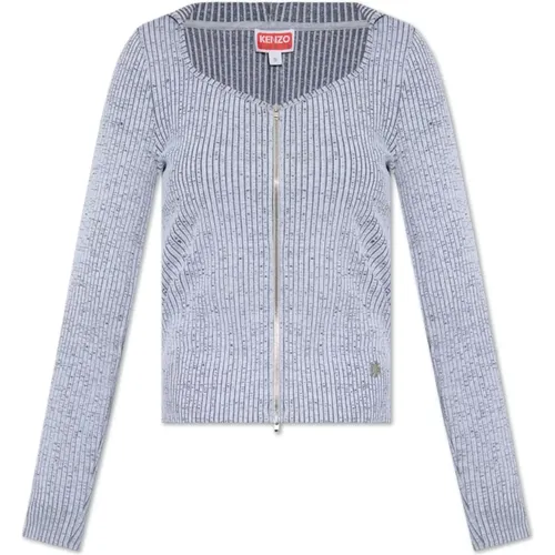 Gerippter Cardigan , Damen, Größe: M - Kenzo - Modalova