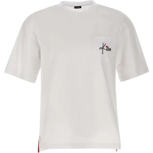 Herren Weißes Baumwoll-T-Shirt mit Logo , Herren, Größe: S - Kiton - Modalova