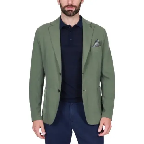 Grüner Jersey Stretch Blazer , Herren, Größe: S - BOB - Modalova