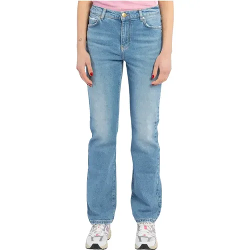 High Waist Straight Jeans , female, Sizes: W25, W28, W26, W27 - pinko - Modalova
