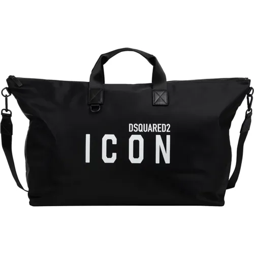 Patterned Icon Handbag with Adjustable Strap , male, Sizes: ONE SIZE - Dsquared2 - Modalova