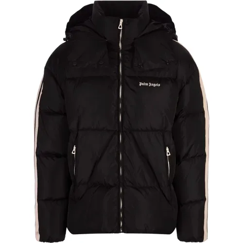 Down Jacket with Striped Pattern , male, Sizes: S, L, M - Palm Angels - Modalova