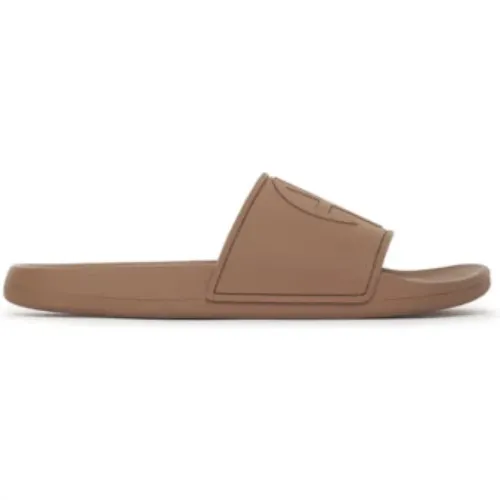 Isla Slides - Camel Monogram , female, Sizes: 8 UK, 7 UK, 6 UK, 5 UK, 3 UK - Anine Bing - Modalova