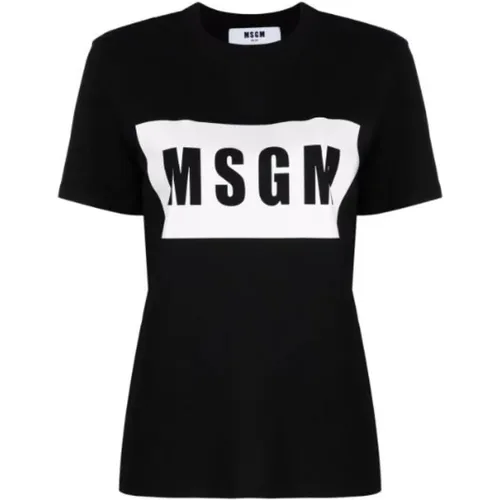 Logo Print T-Shirt , female, Sizes: S, M - Msgm - Modalova