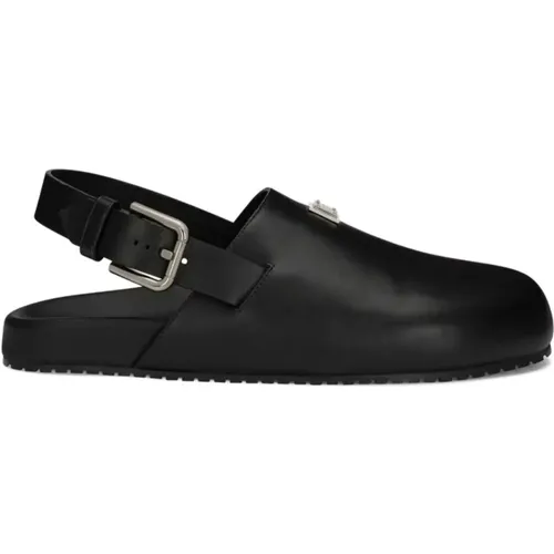 Schwarze flache Schuhe mit Knöchelriemen , Herren, Größe: 39 EU - Dolce & Gabbana - Modalova