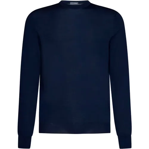 Blaue Sweatshirts für Männer,Navy Crew-Neck Sweater für Männer - Drumohr - Modalova