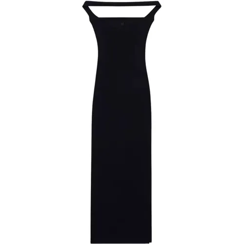 Schwarzes Strick Midi Kleid , Damen, Größe: XS - Courrèges - Modalova