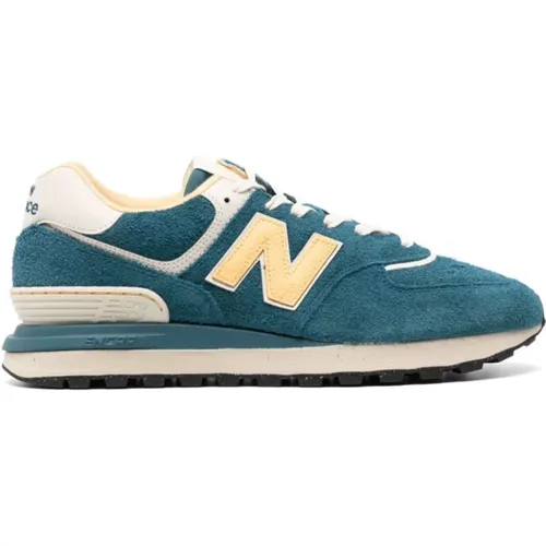 Blaue Sneakers Color-Block Design Schnürung , Herren, Größe: 44 1/2 EU - New Balance - Modalova