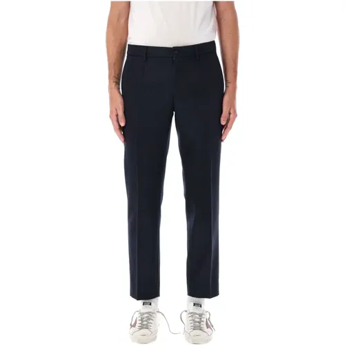 Navy Wollhose Tapered Leg , Herren, Größe: L - Golden Goose - Modalova