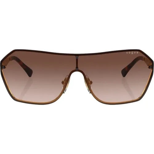 Trendige Masken Sonnenbrille Braune Verlaufsgläser , Damen, Größe: 65 MM - Vogue - Modalova