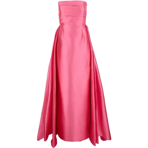 Satin Pleated Long Dress , female, Sizes: L - Solace London - Modalova