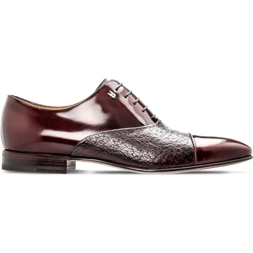 Bordeaux Oxford Schuhe Peccary Leder , Herren, Größe: 45 EU - Moreschi - Modalova