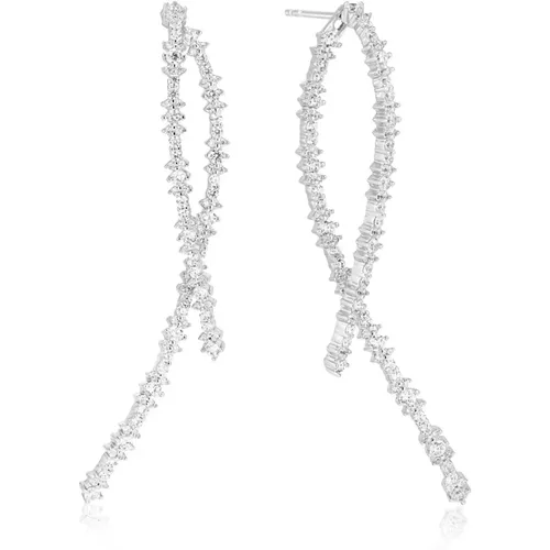 Silberne Ohrringe mit weißem Zirkonia , Damen, Größe: ONE Size - Sif Jakobs Jewellery - Modalova