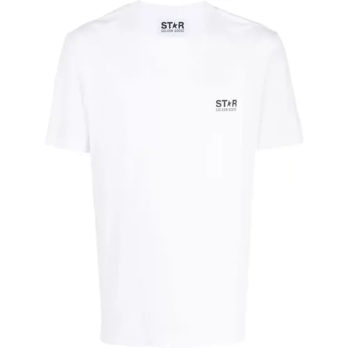 Logo-Print Cotton T-Shirt , male, Sizes: M - Golden Goose - Modalova