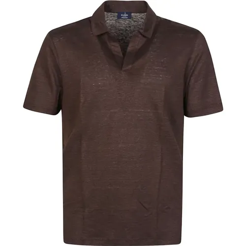 Linen Short Sleeve Polo Shirt , male, Sizes: 2XL, XL - Barba Napoli - Modalova