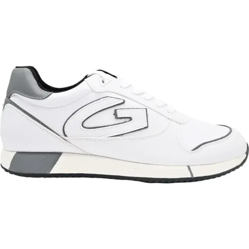 Niedrige Herren Leder Sneakers Weiß/Grau , Herren, Größe: 42 EU - Alberto Guardiani - Modalova