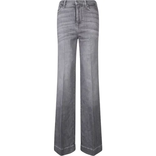 Chic Grey Flared Jeans , female, Sizes: W27, W26 - 7 For All Mankind - Modalova