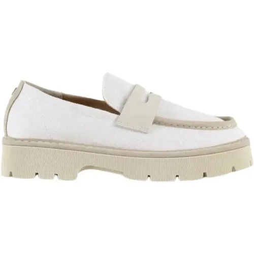 Weiße Mokassins Flache Schuhe , Damen, Größe: 38 EU - Panchic - Modalova
