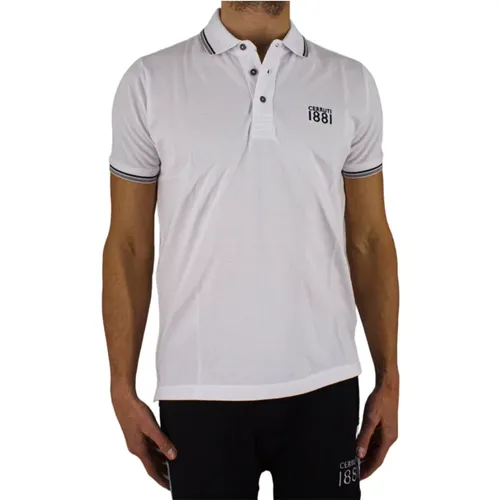 Weißes Polo-Shirt - Piqué Strick , Herren, Größe: S - Cerruti 1881 - Modalova