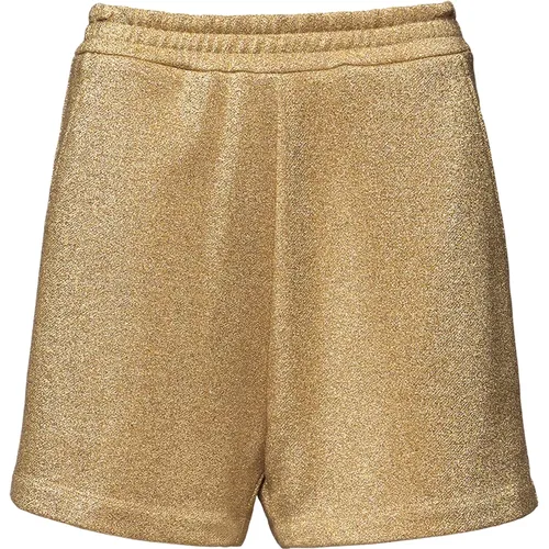 Lurex Elastic Waist Shorts , female, Sizes: S, M, XS - Douuod Woman - Modalova