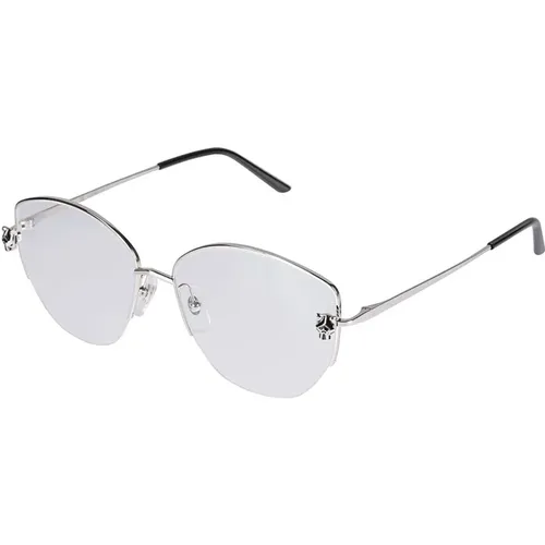 Silver Transparent Ct0370O Sunglasses , unisex, Sizes: 57 MM - Cartier - Modalova