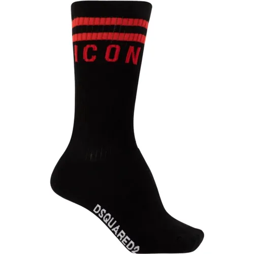 Ikonic Mid Crew Socken für Herren , Herren, Größe: L - Dsquared2 - Modalova