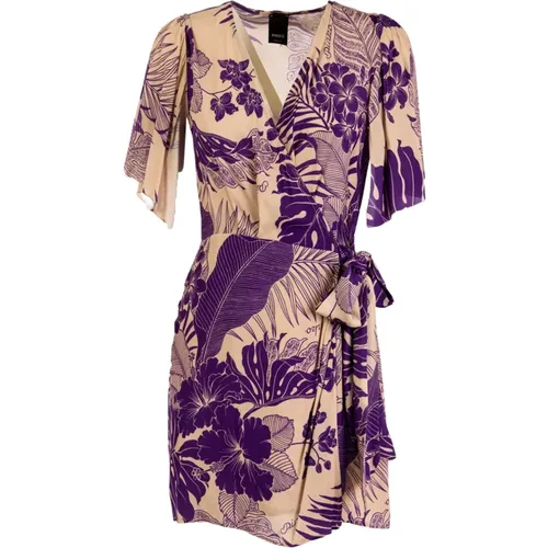 Elegant summer dress tropical , female, Sizes: S - pinko - Modalova