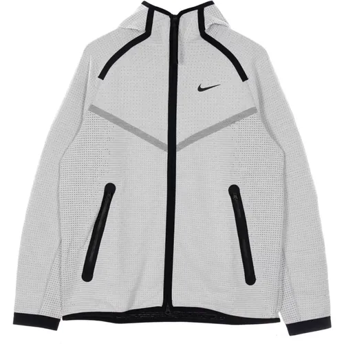 Leichte Windrunner Kapuzenjacke in Light Bone/Schwarz , Herren, Größe: L - Nike - Modalova