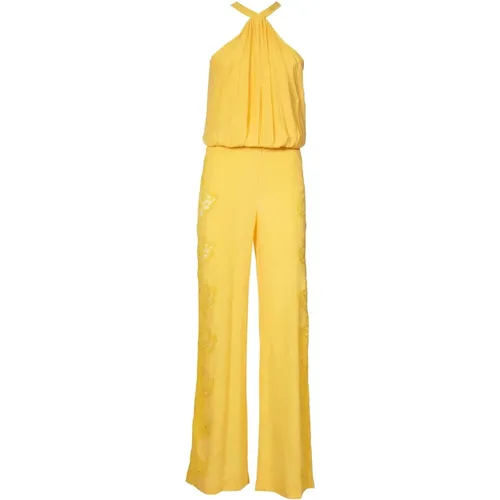 Embroidered Jumpsuit with Wide Legs , female, Sizes: 2XS, XS, S - Ermanno Scervino - Modalova