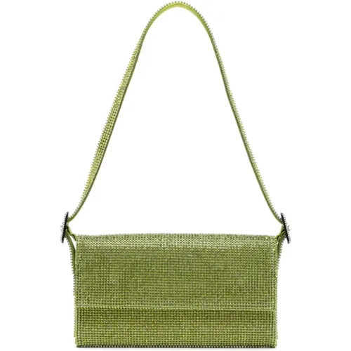 Grüne Crystal-Embellished Clutch Tasche , Damen, Größe: ONE Size - Benedetta Bruzziches - Modalova