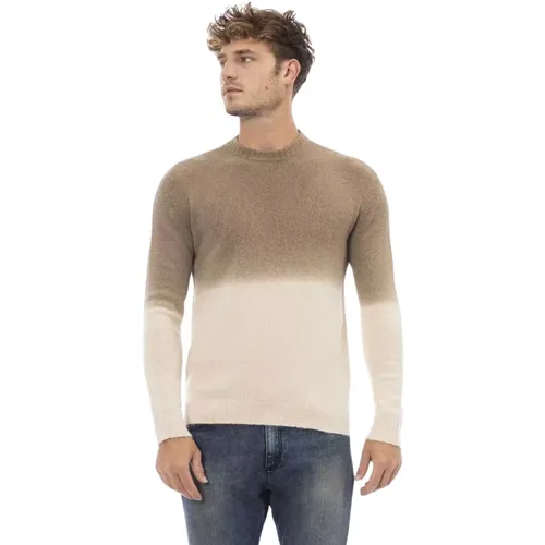 Alpaca Blend Sweater with Round Neck , male, Sizes: L, 2XL, XL - Alpha Studio - Modalova