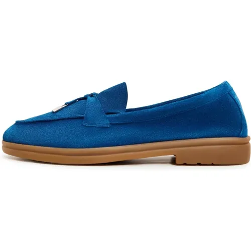 Klassische flache Loafer - Blau , Damen, Größe: 38 EU - Cesare Gaspari - Modalova