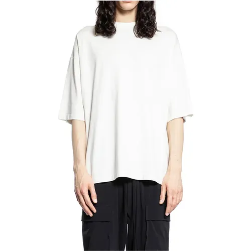 Creme Modal Jersey Oversized T-Shirt,Schwarzes Baumwoll-Modal-Jersey-T-Shirt - Thom Krom - Modalova